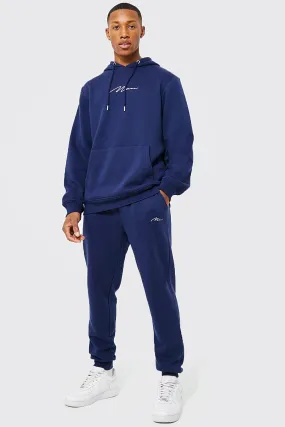 Man Signature Hooded Tracksuit | boohooMAN UK