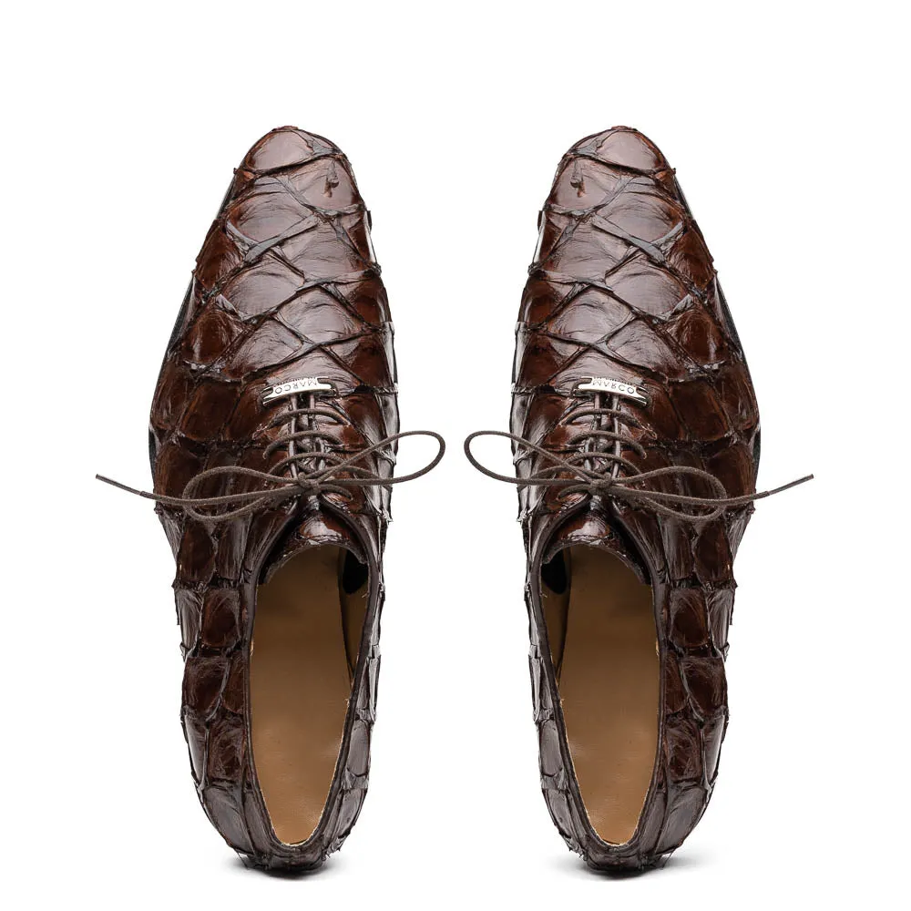 Pirarucu Leather Brown Oxfords by Marco Di Milano