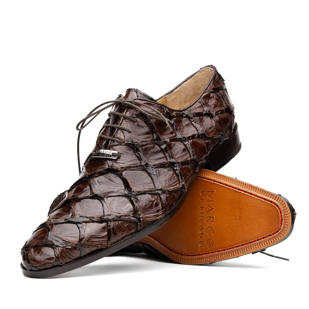 Pirarucu Leather Brown Oxfords by Marco Di Milano