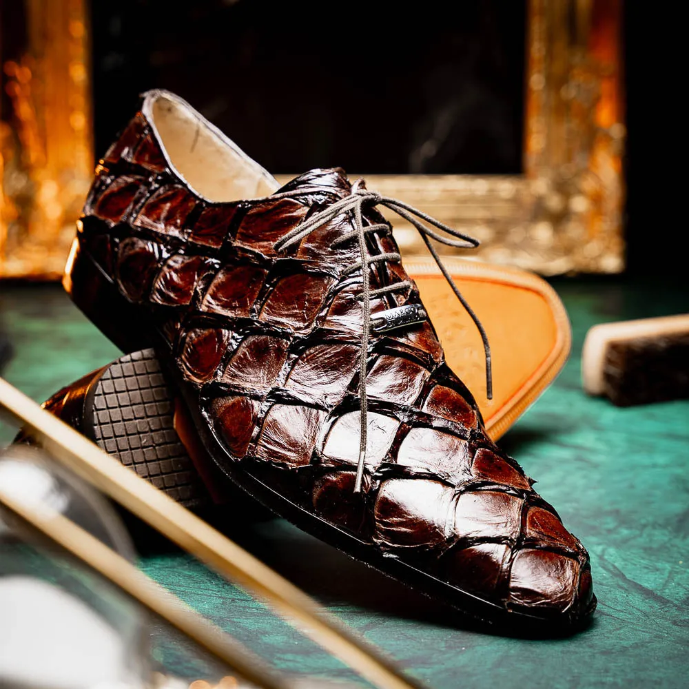 Pirarucu Leather Brown Oxfords by Marco Di Milano