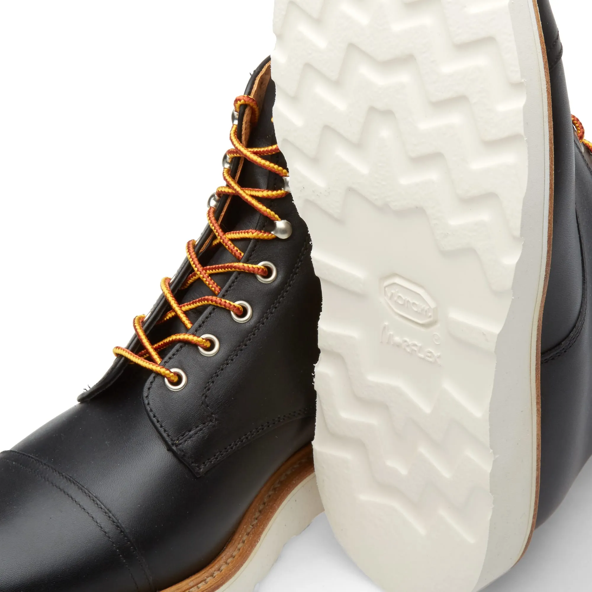 Mark McNairy Toe Cap Derby Boot Black Waxy