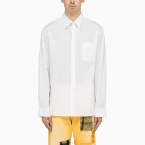 MARNI white shirt with bead mending