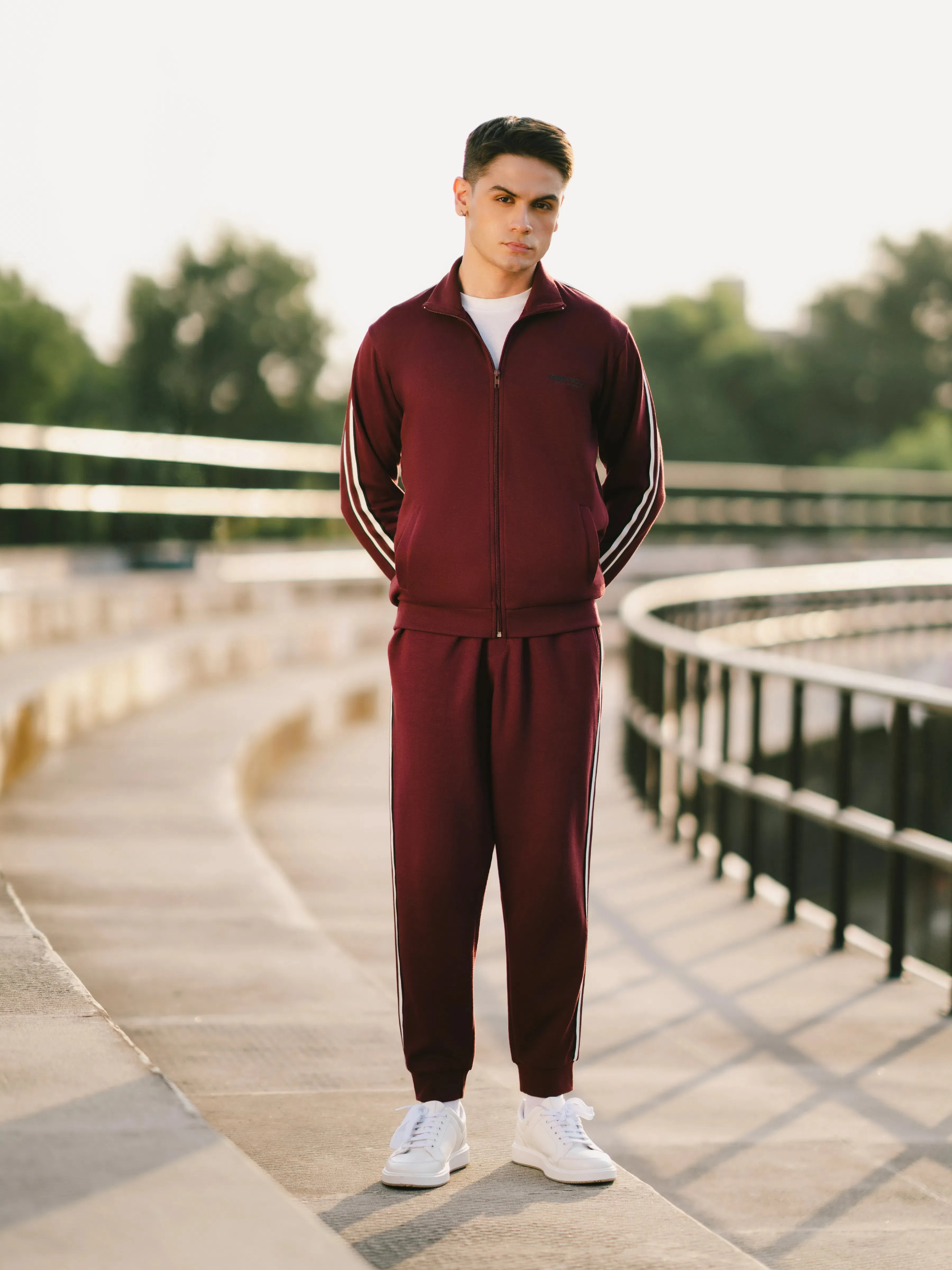 Maroon Regular Fit Jog Pant | Tracksuit - FMBTKS24-008