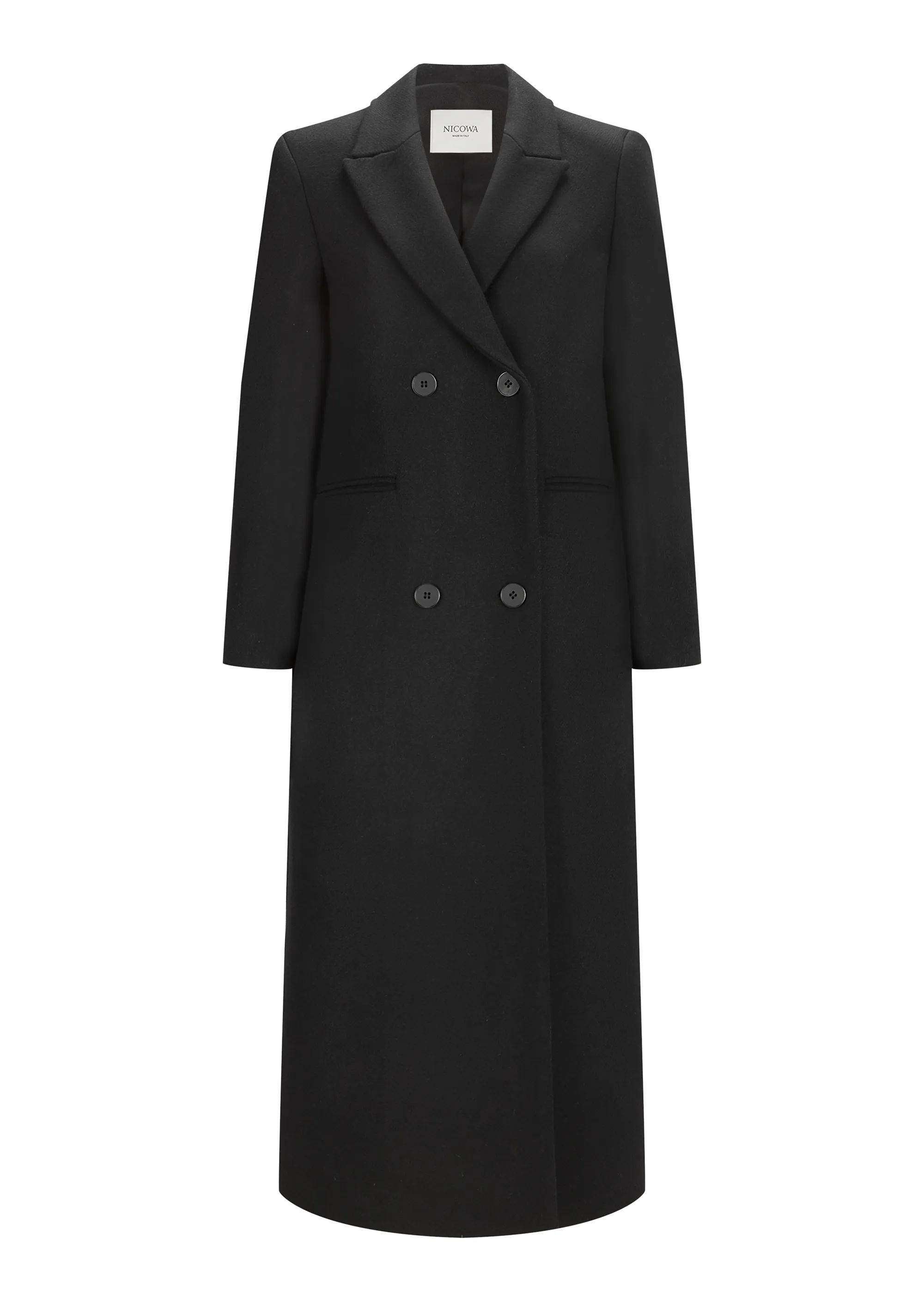 Masculine wool coat - DRIMILO in BLACK