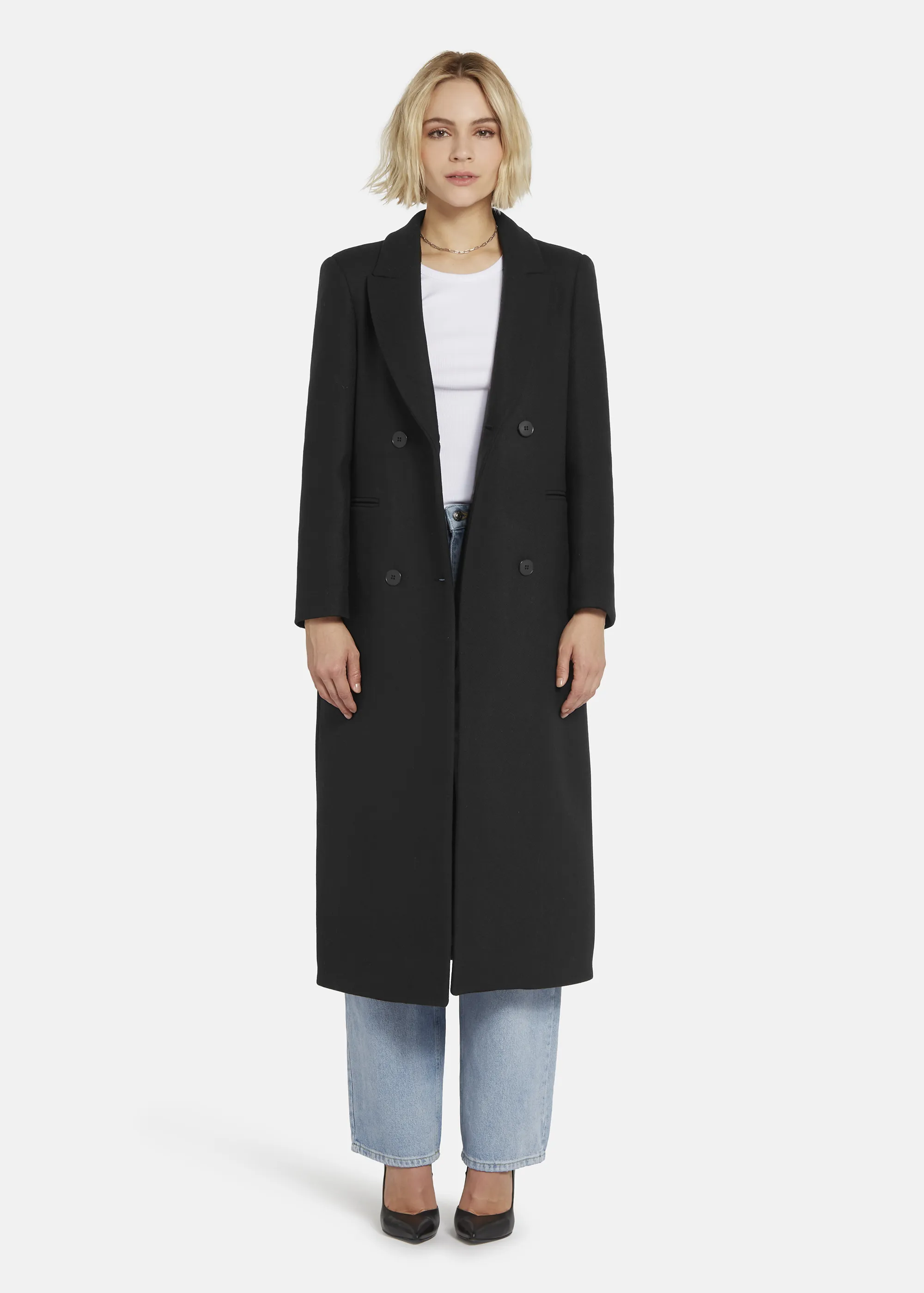 Masculine wool coat - DRIMILO in BLACK