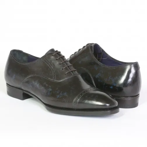 Navy Black Goodyear Welted Oxfords by Massimiliano Stanco