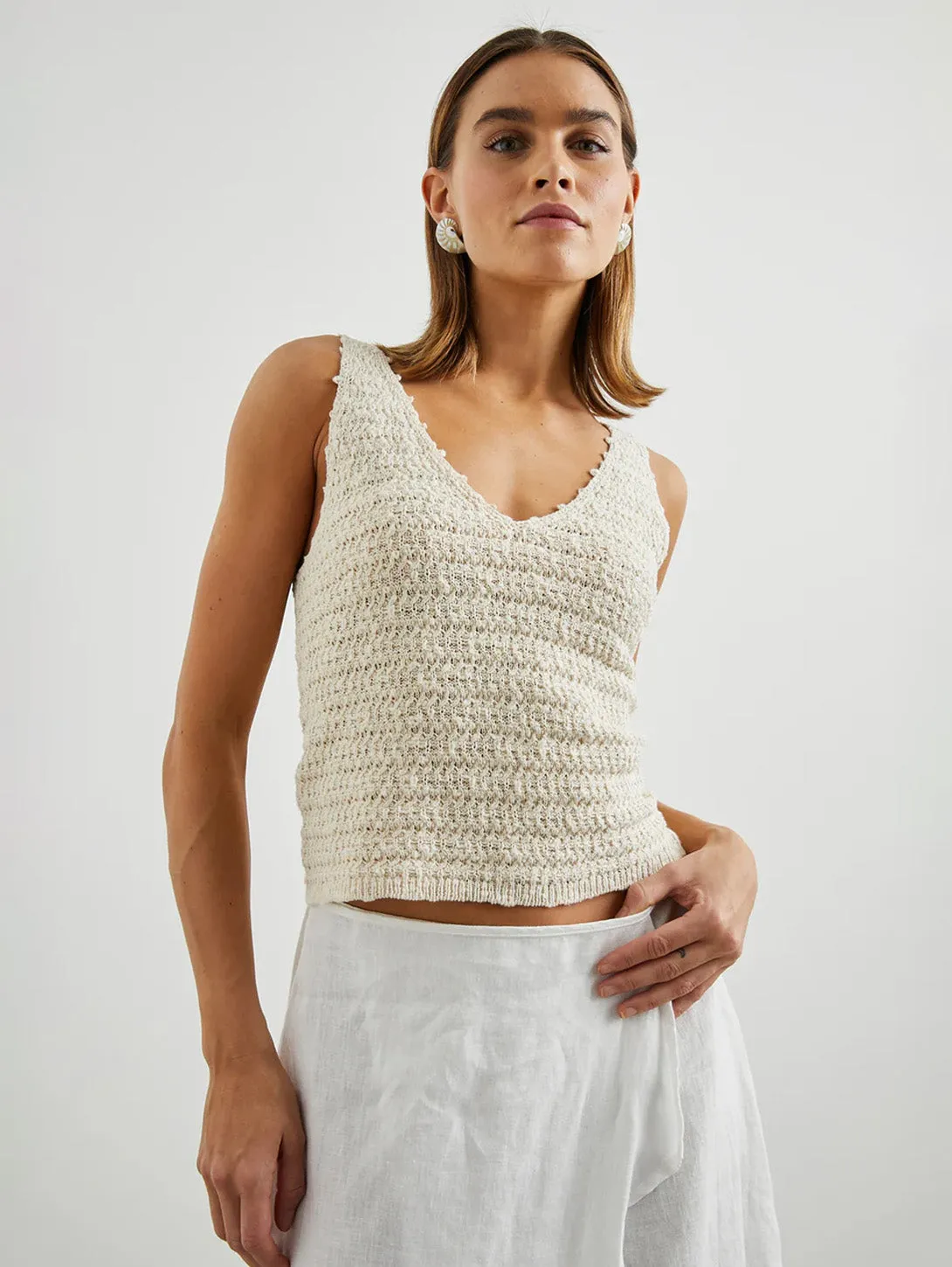 Matilde Tank Top - Oat - Women's Sleeveless Top in Neutral Color