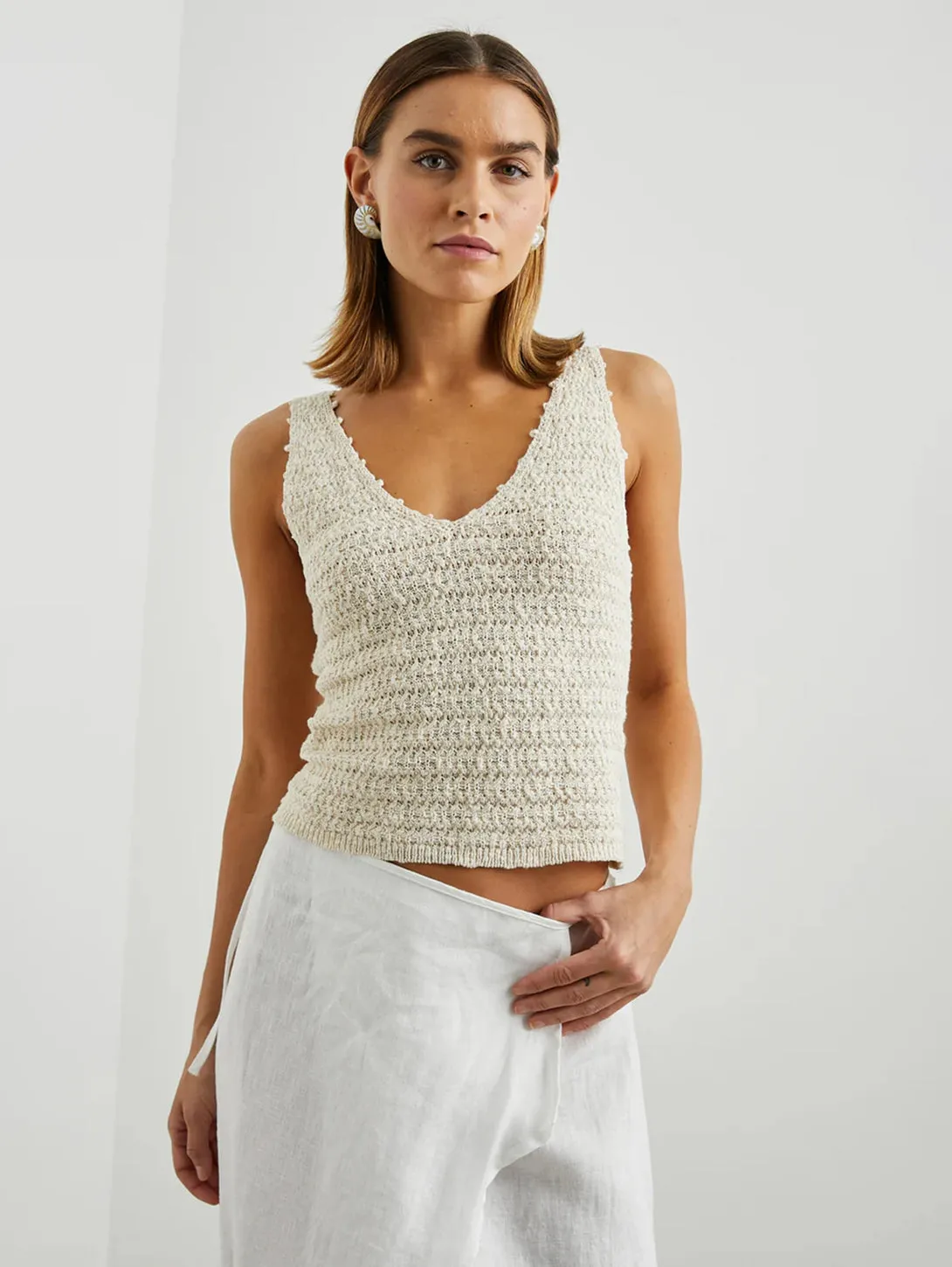 Matilde Tank Top - Oat - Women's Sleeveless Top in Neutral Color