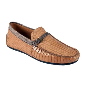 Mauri Men's Designer Shoes Sand Dune Exotic Snake-Skin / Karung Dress-Casual Moccasins 3410 (MAO1042)