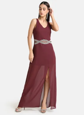 Maxi Dress with Detailed Waist Embellishment