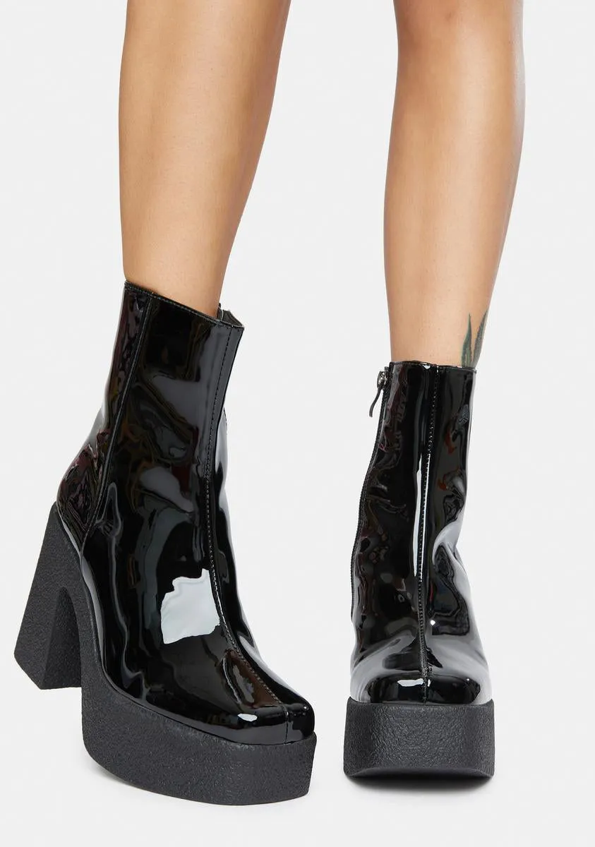 Mazikeen Patent Platform Boots-