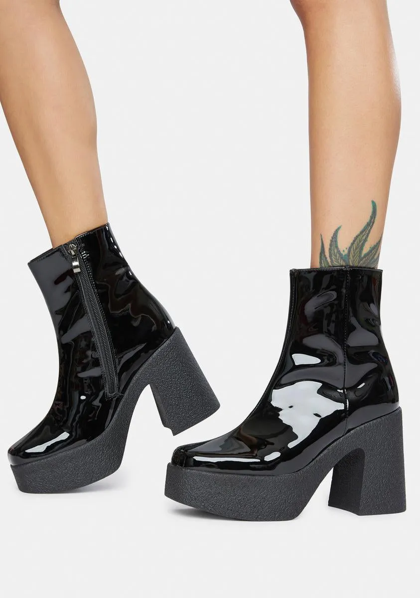 Mazikeen Patent Platform Boots-