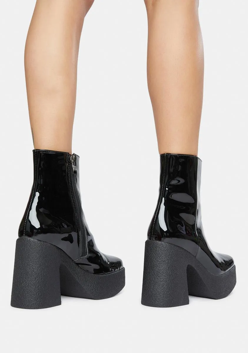 Mazikeen Patent Platform Boots-