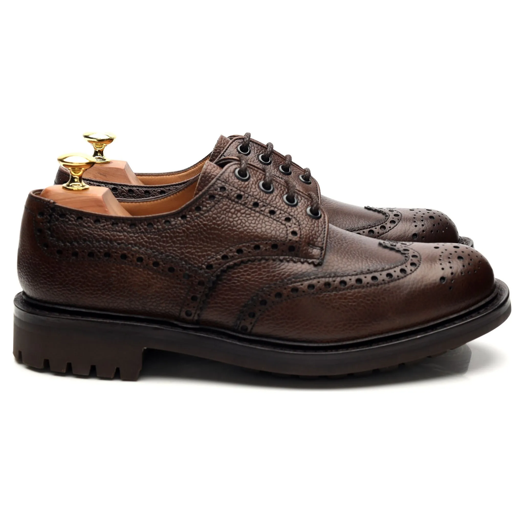 'McPherson' Dark Brown Leather Derby Brogues UK 8.5 G