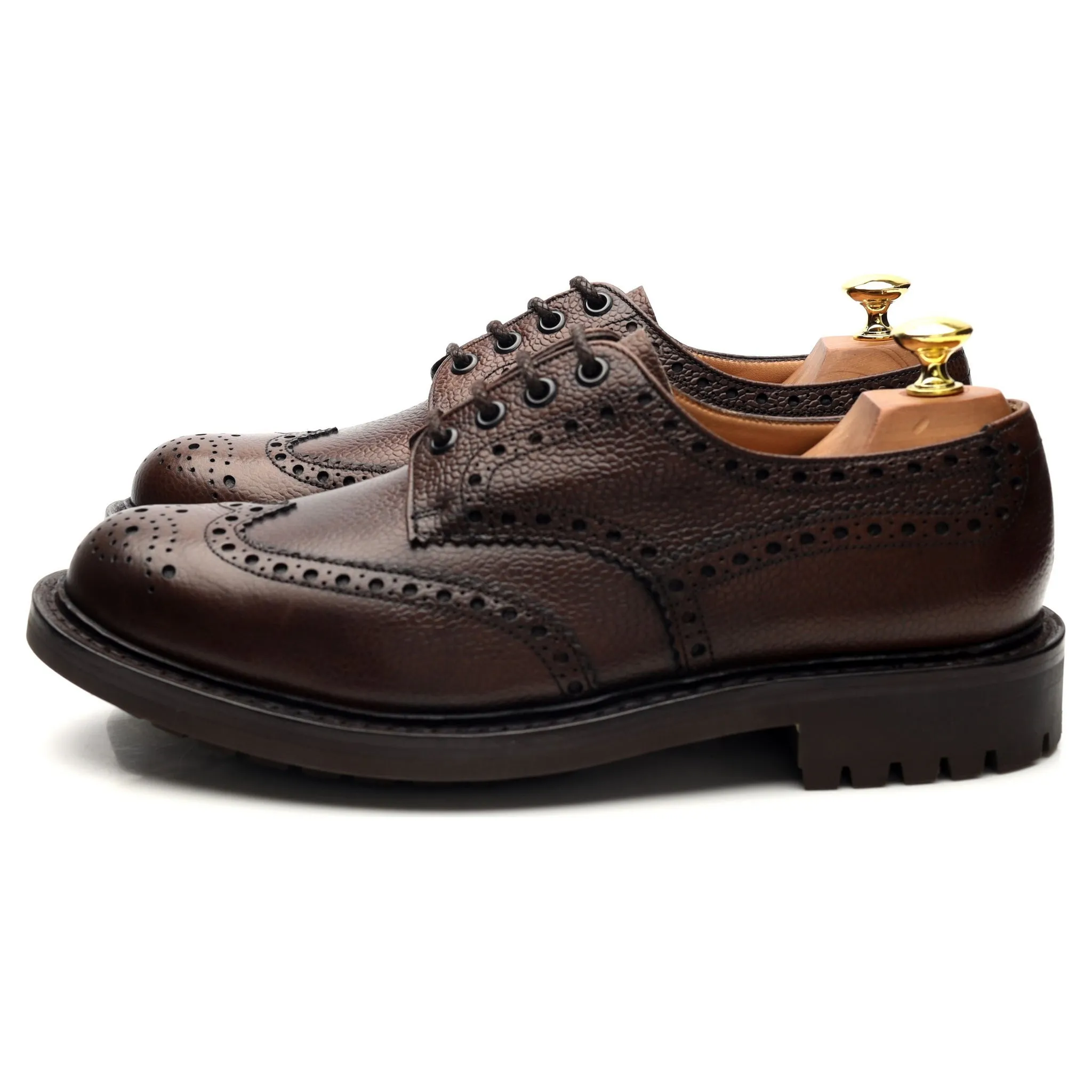 'McPherson' Dark Brown Leather Derby Brogues UK 8.5 G