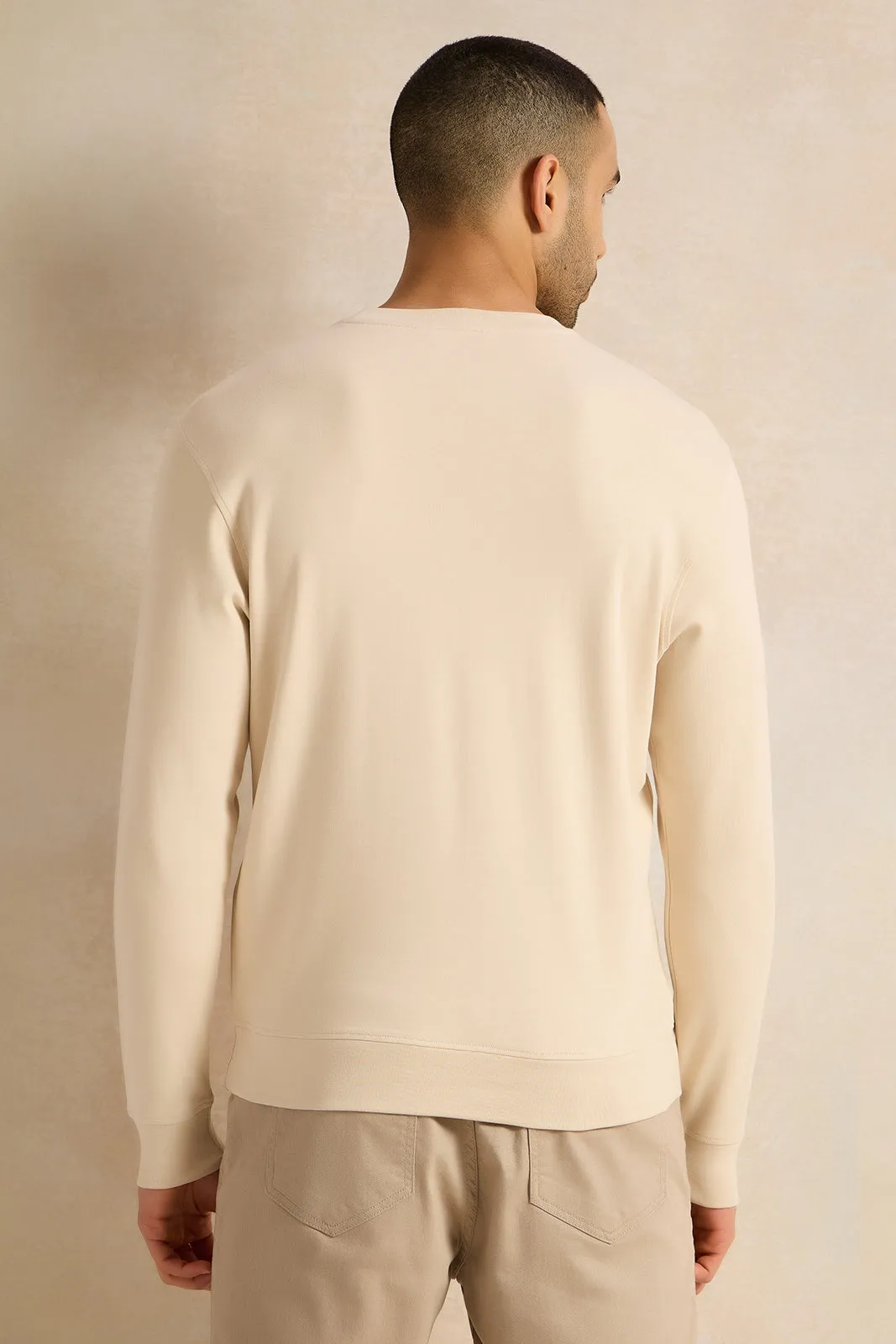 Men Beige Lounge Sweatshirt