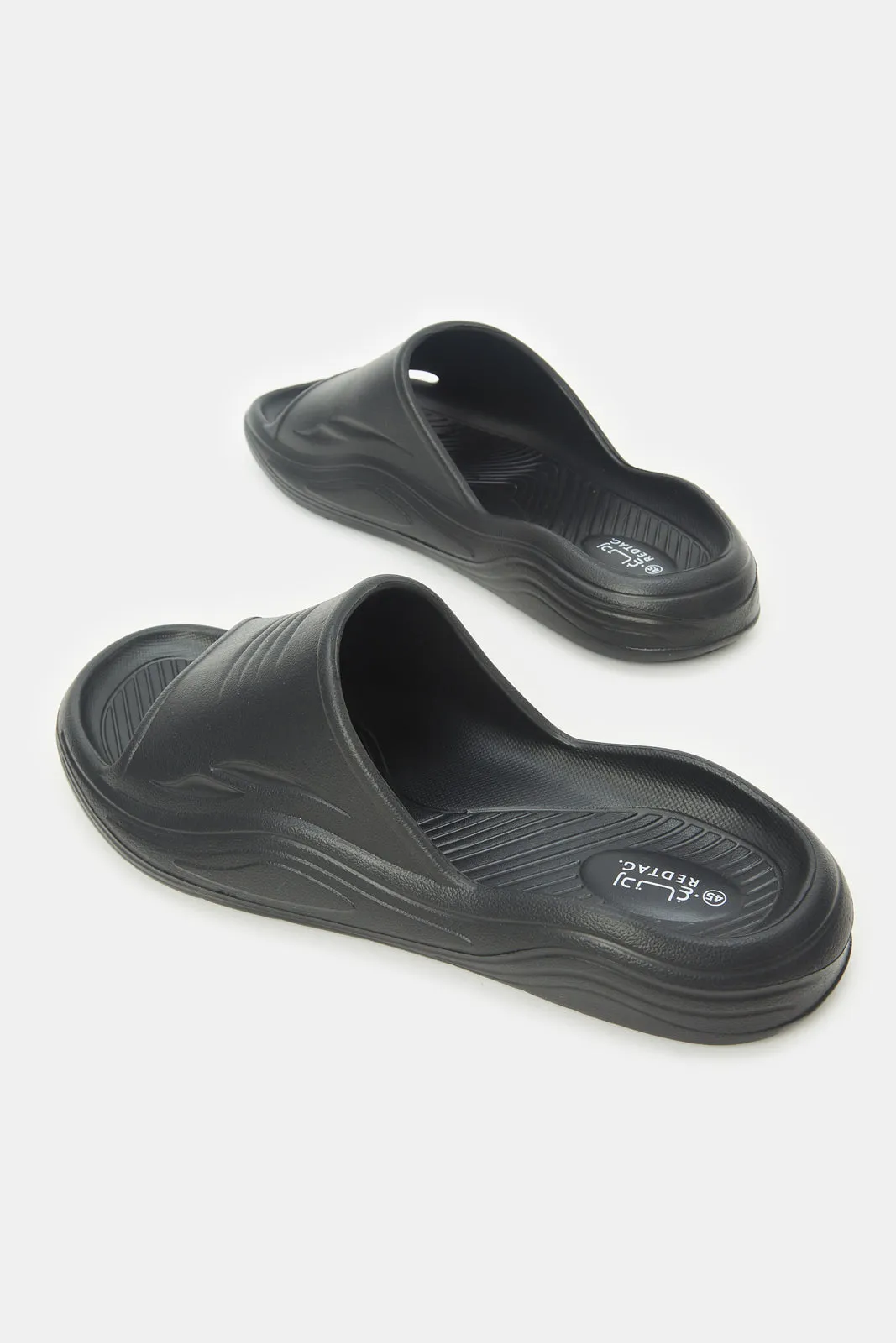 Men Black Moulded Comfort Slide