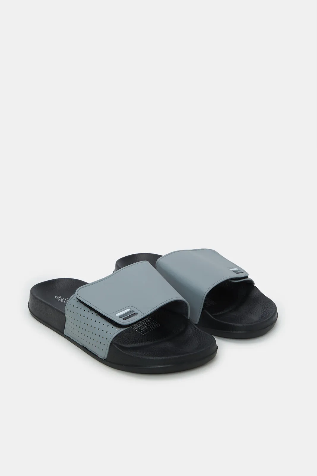 Men Grey Slide With Velcro