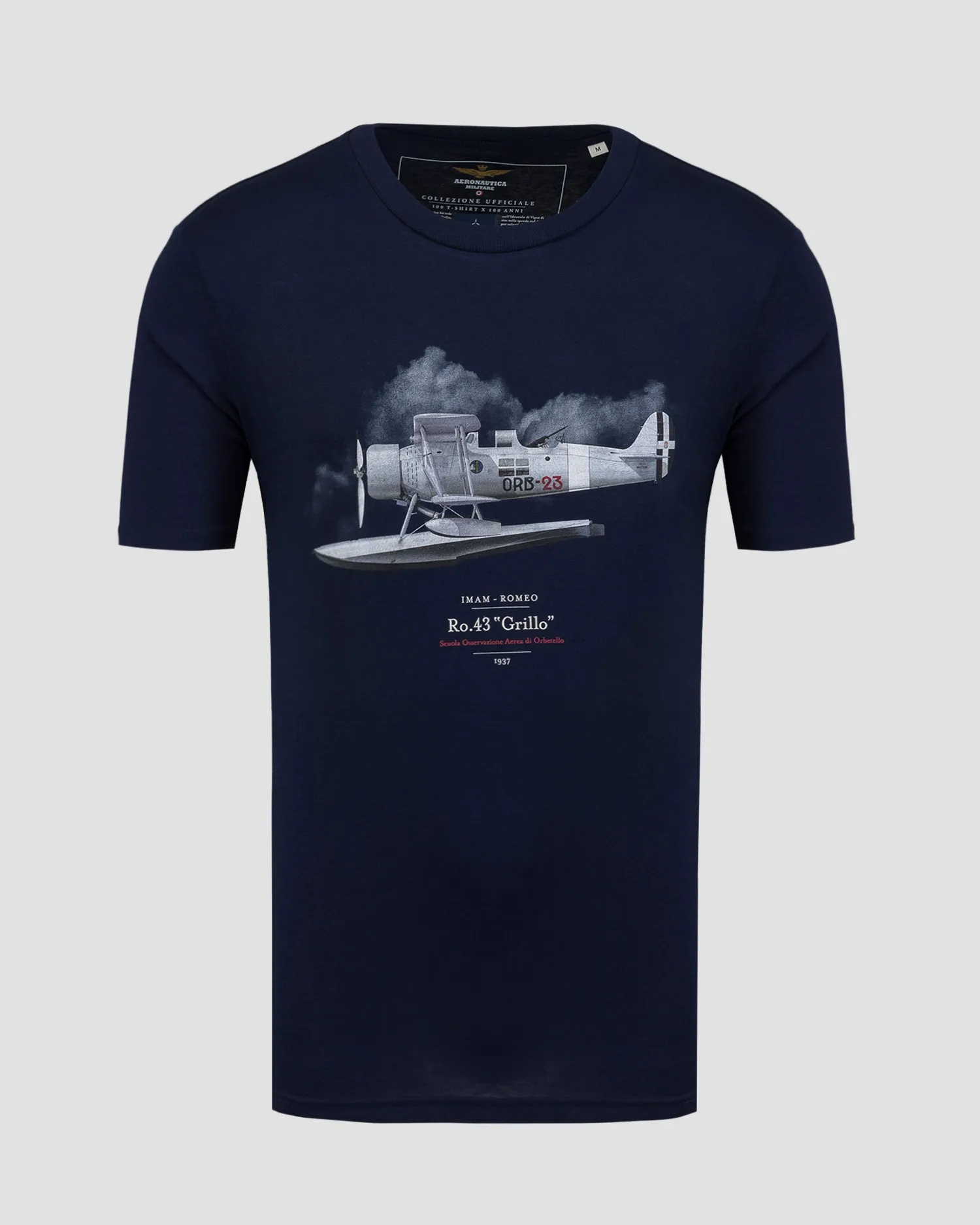 Men's navy blue print T-shirt Aeronautica Militare 242TS2361J607-8357