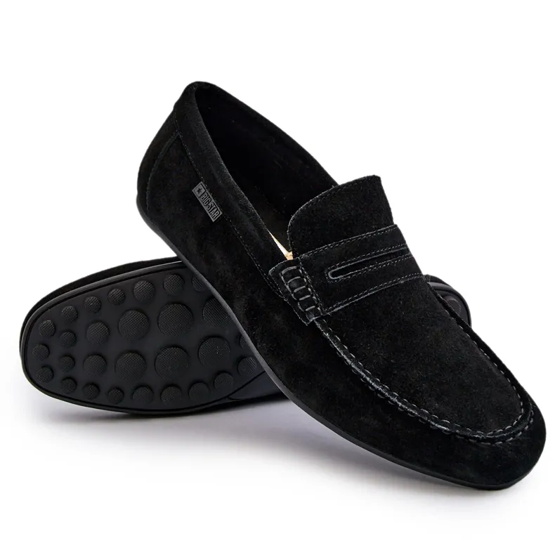 Big Star Black Suede Moccasins