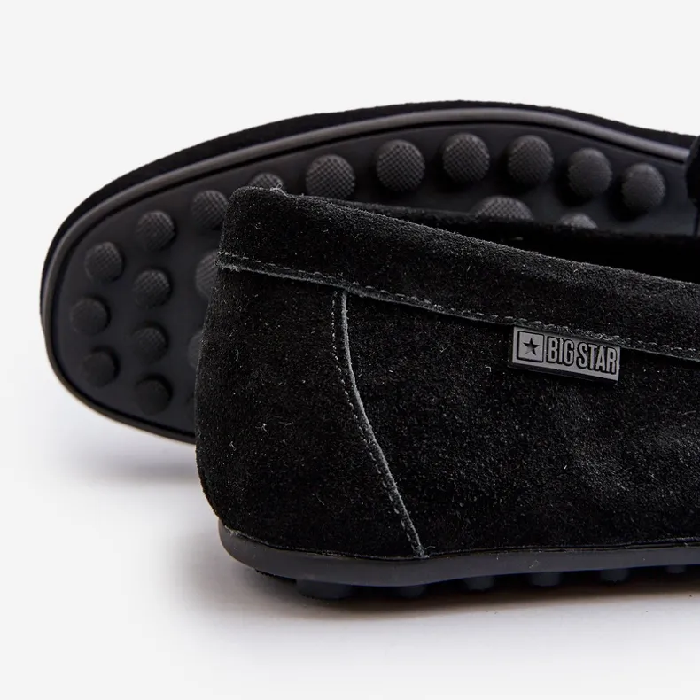 Big Star Black Suede Moccasins