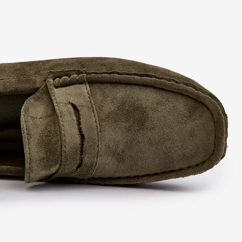 Dark Green Suede Moccasins