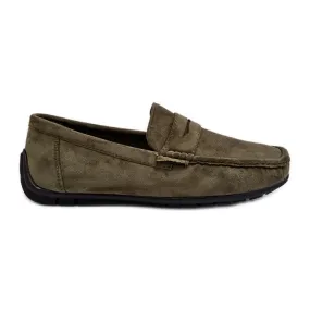 Dark Green Suede Moccasins