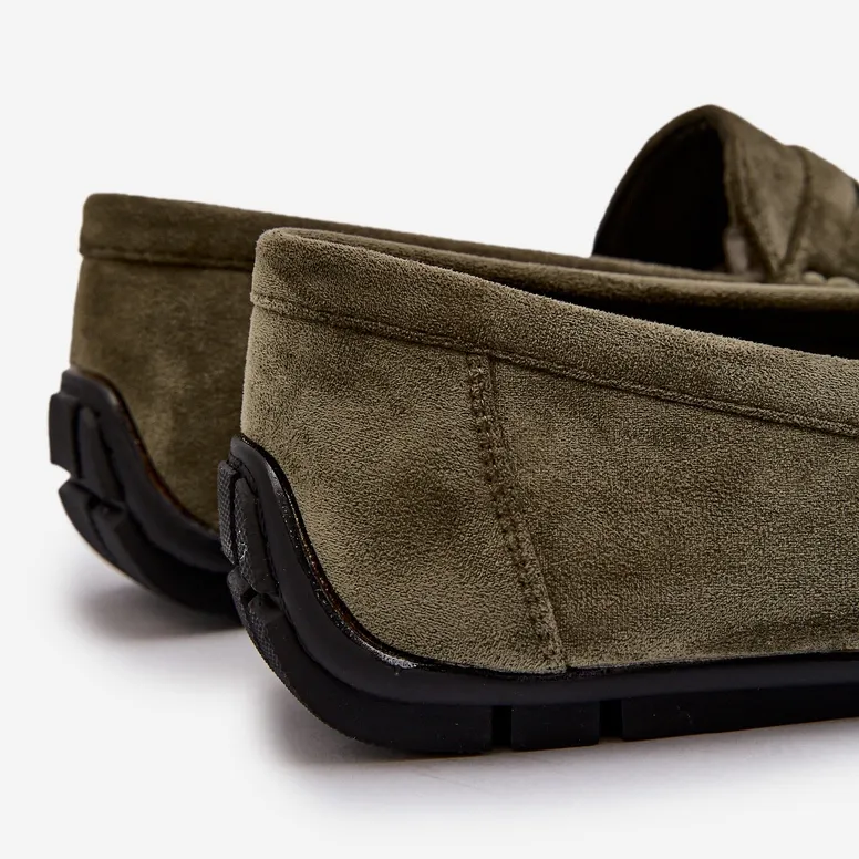 Dark Green Suede Moccasins