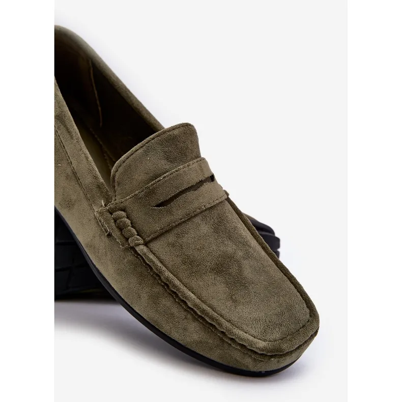 Dark Green Suede Moccasins