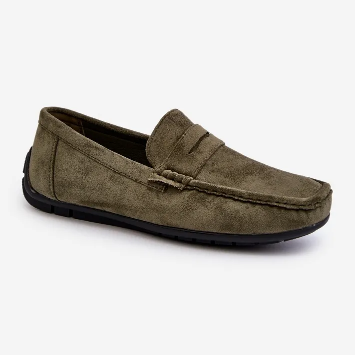 Dark Green Suede Moccasins