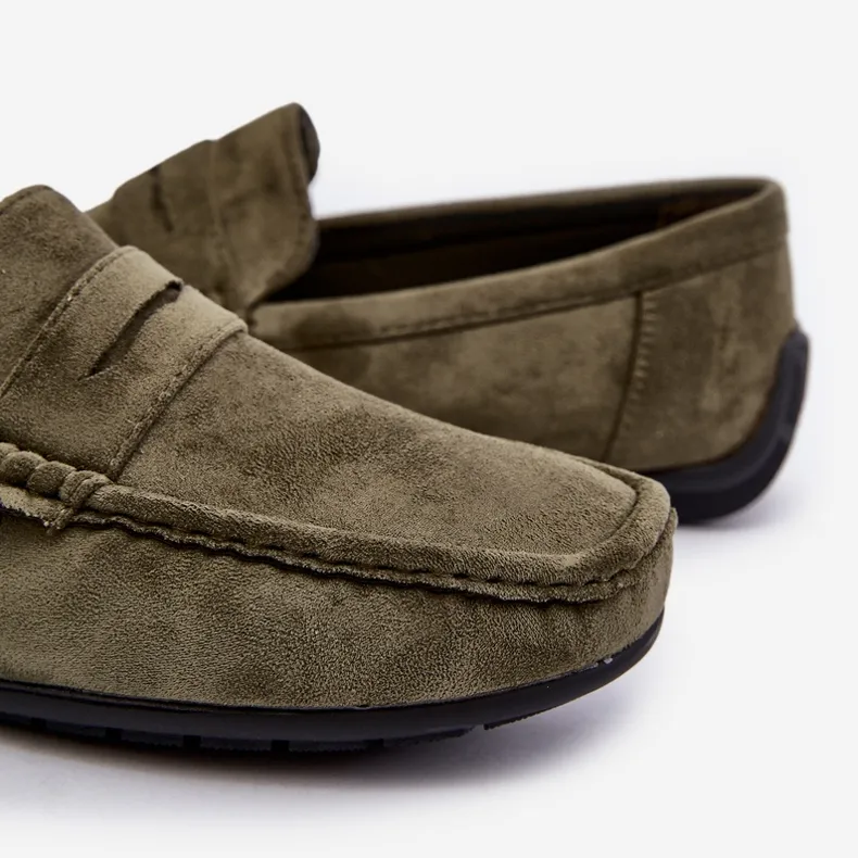 Dark Green Suede Moccasins