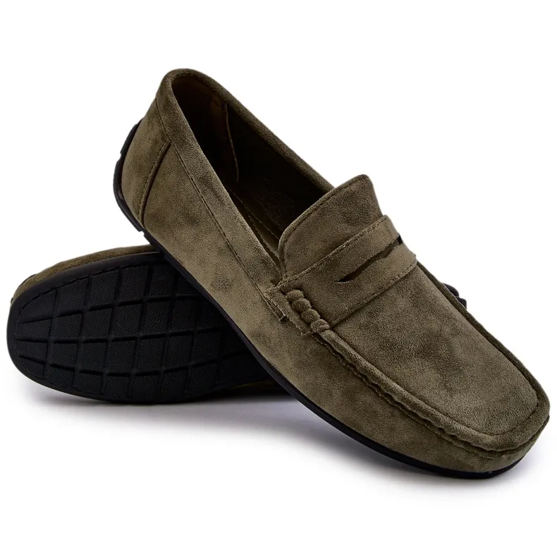 Dark Green Suede Moccasins