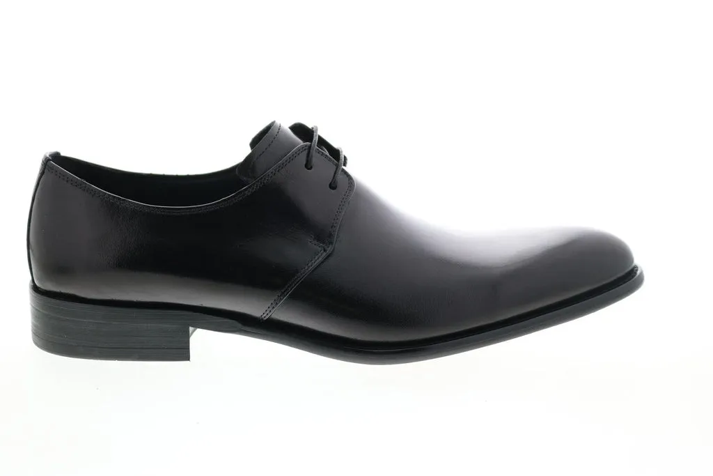 Men's Black Leather Oxfords Lace-Up Shoes