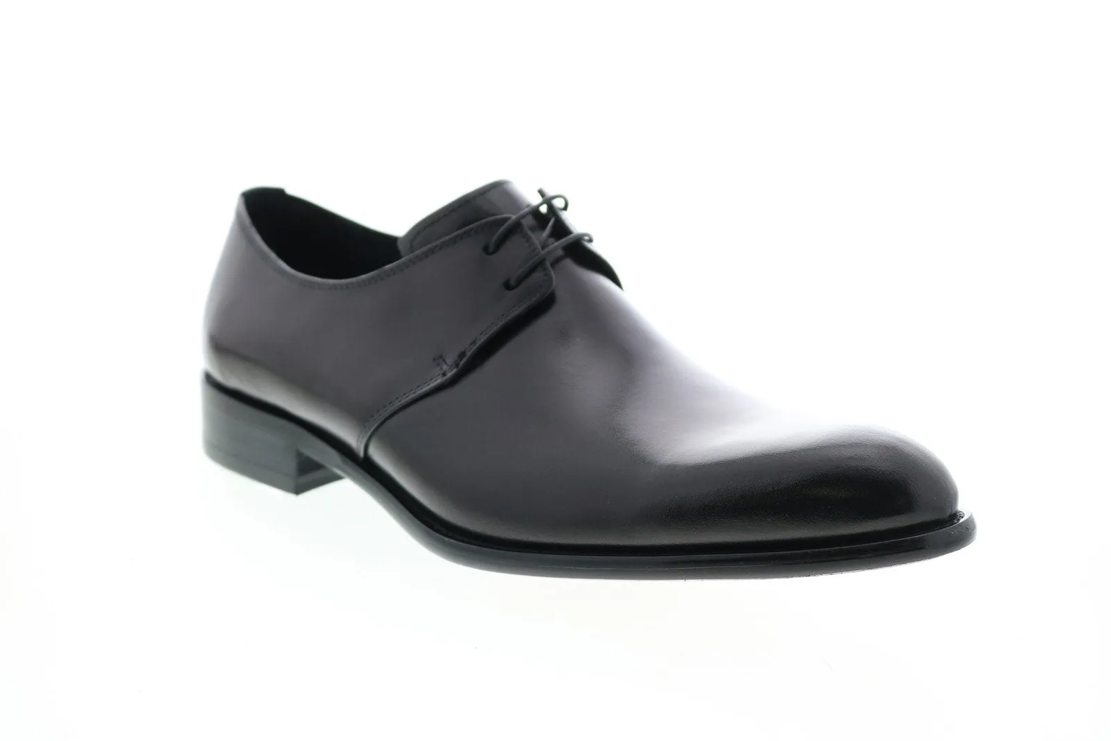 Men's Black Leather Oxfords Lace-Up Shoes