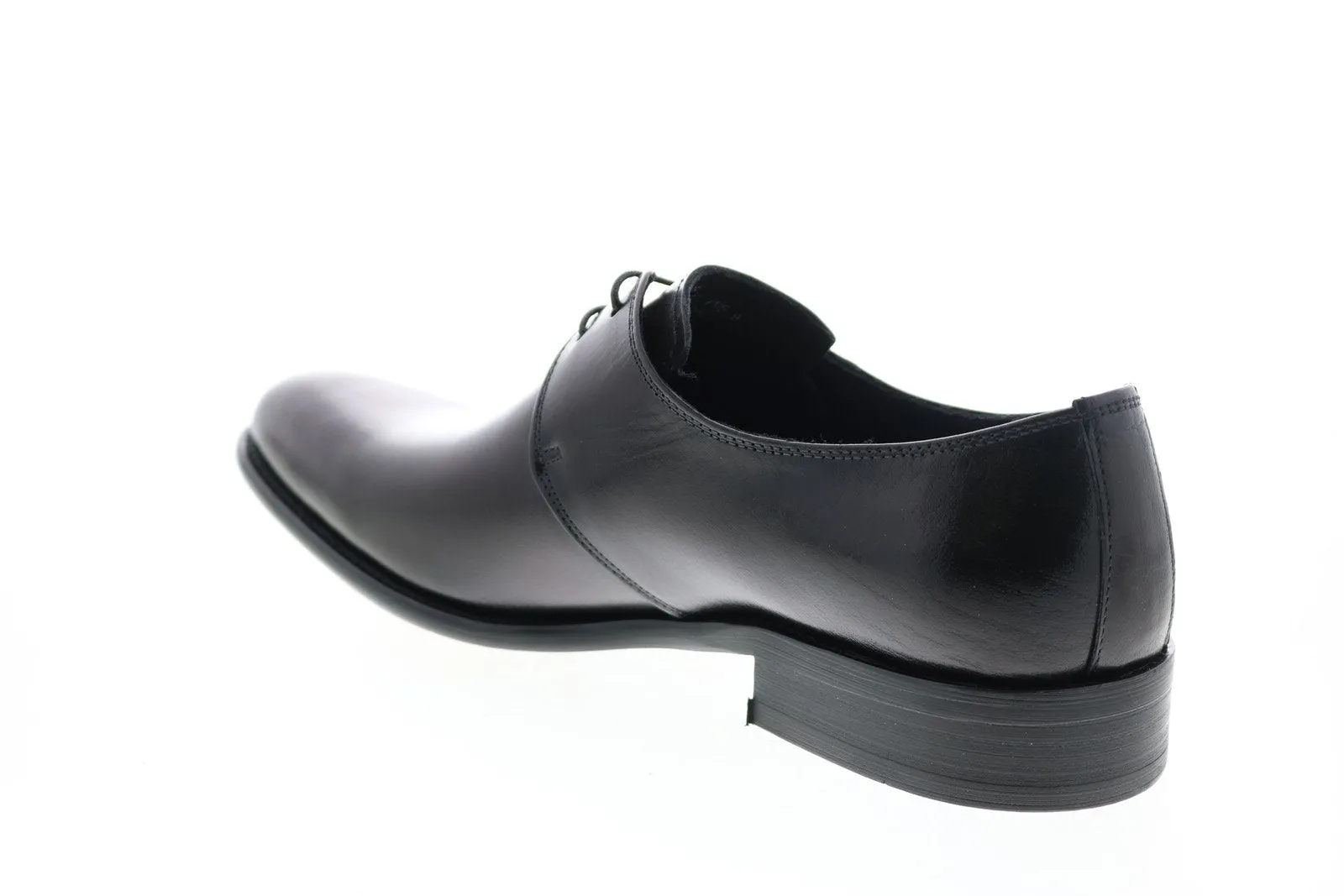 Men's Black Leather Oxfords Lace-Up Shoes