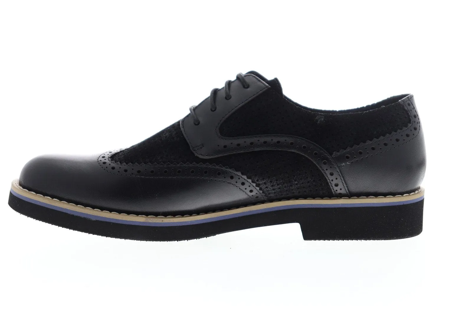 Men's Black Leather Wingtip Oxfords