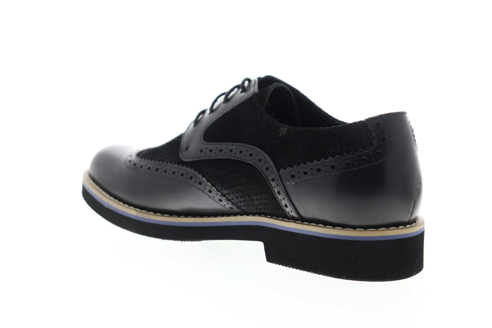 Men's Black Leather Wingtip Oxfords