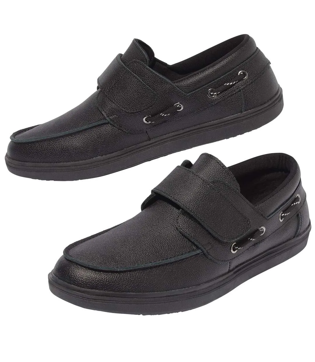 Men's Black Split Leather Moccasins