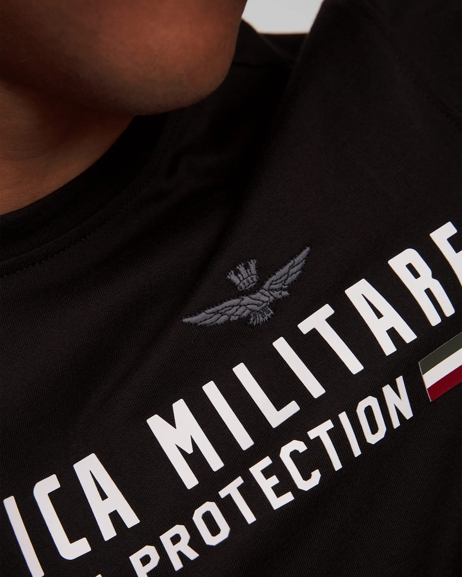 Men’s black T-shirt Aeronautica Militare 242TS1942J538-34300