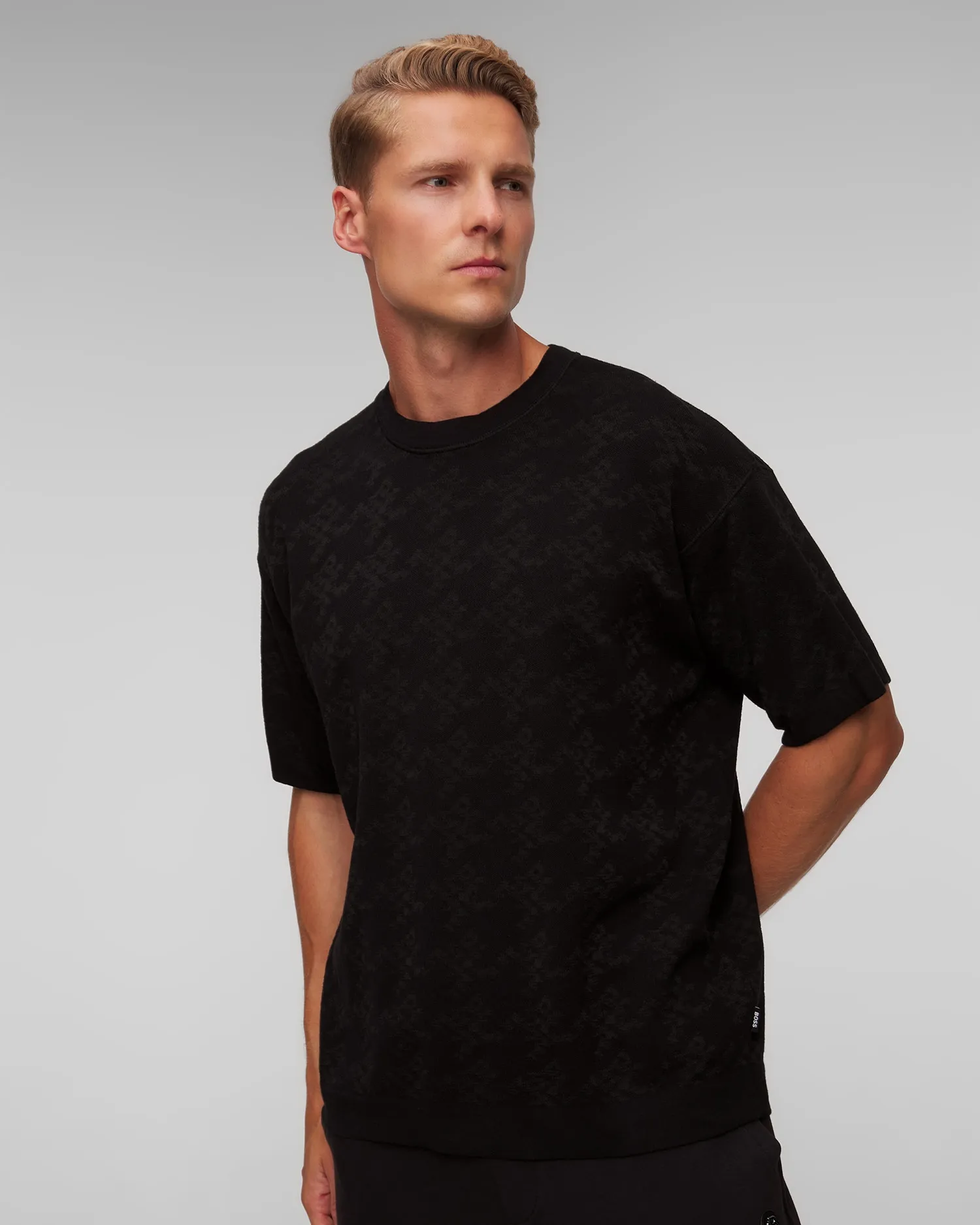 Men’s black T-shirt with viscose Black Hugo Boss C Darimo 50519642-1