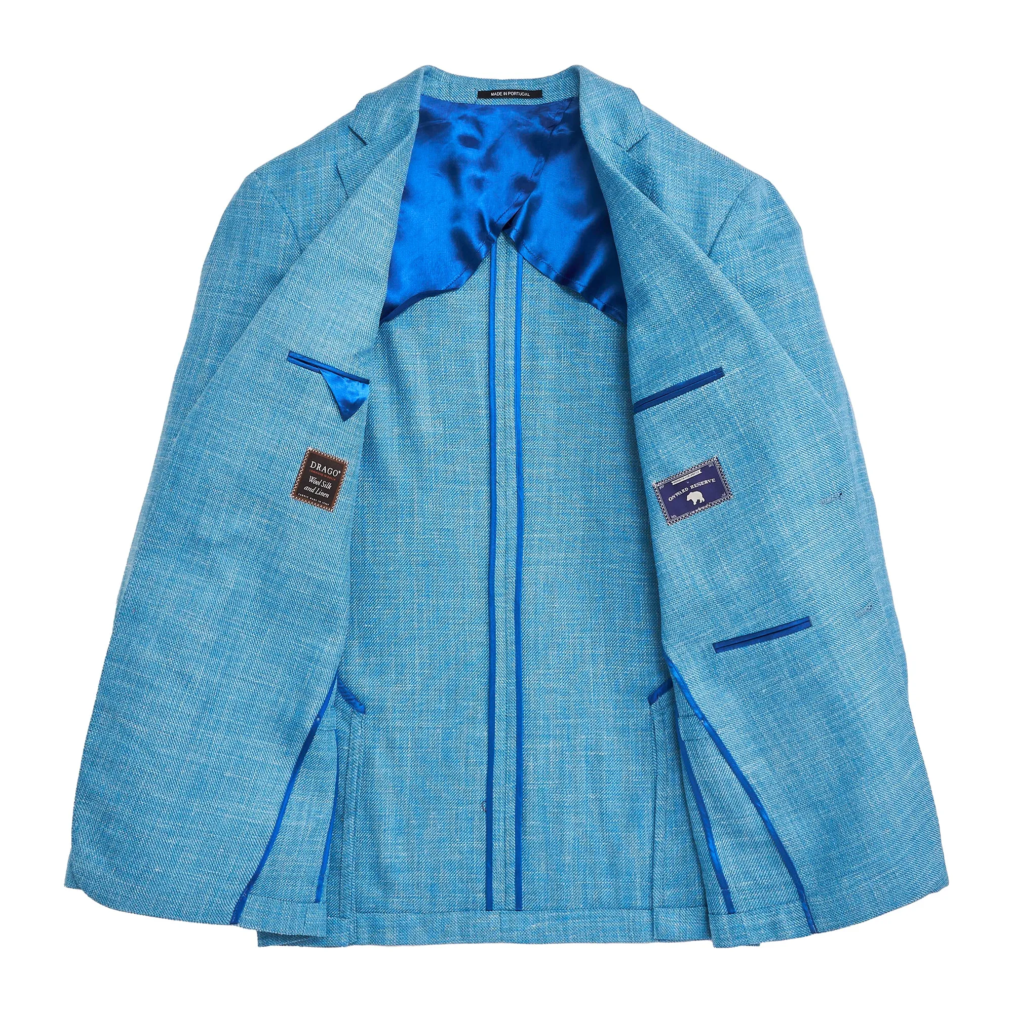 Men's Blue Solid Sport Coat by Drago Cabana