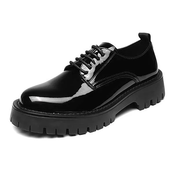 Men's Casual Platform Shoes with Lace-Up Design - Style 35470566