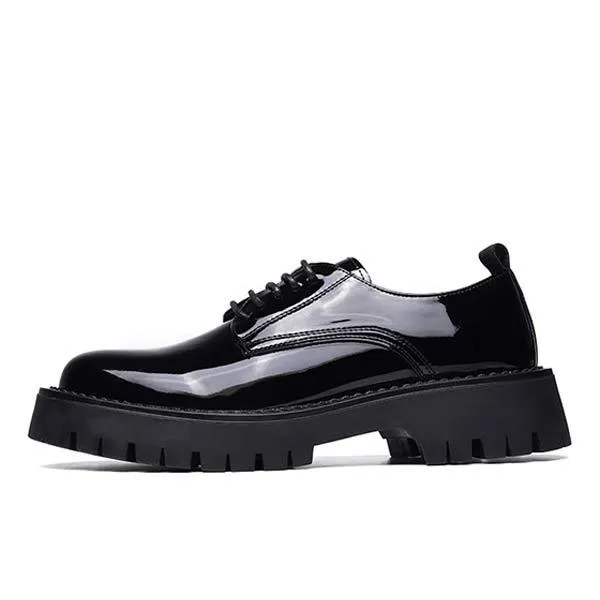 Men's Casual Platform Shoes with Lace-Up Design - Style 35470566