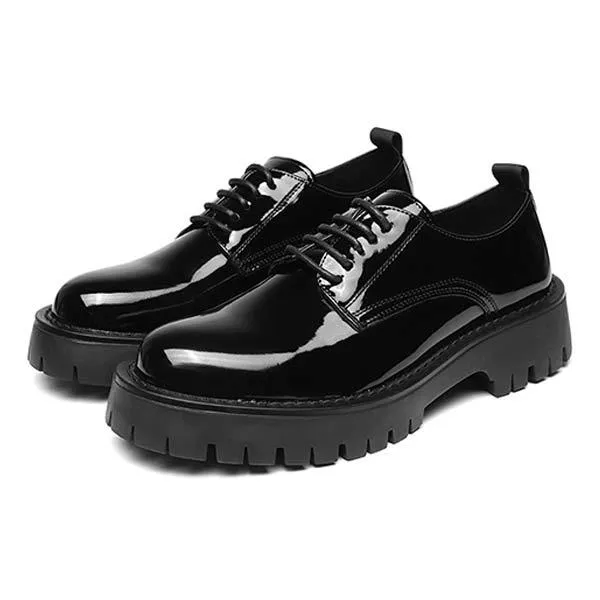 Men's Casual Platform Shoes with Lace-Up Design - Style 35470566