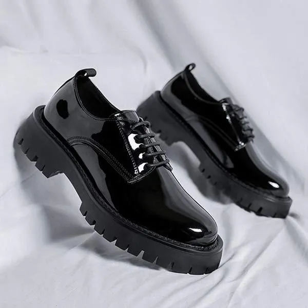 Men's Casual Platform Shoes with Lace-Up Design - Style 35470566