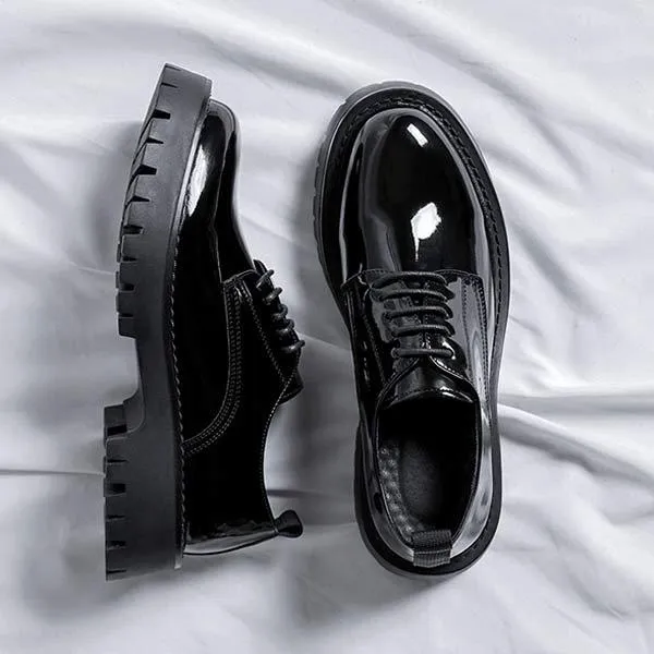 Men's Casual Platform Shoes with Lace-Up Design - Style 35470566