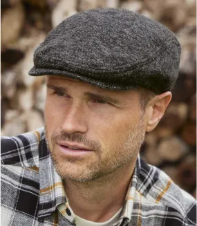 Men's Grey Mottled Flat Cap 