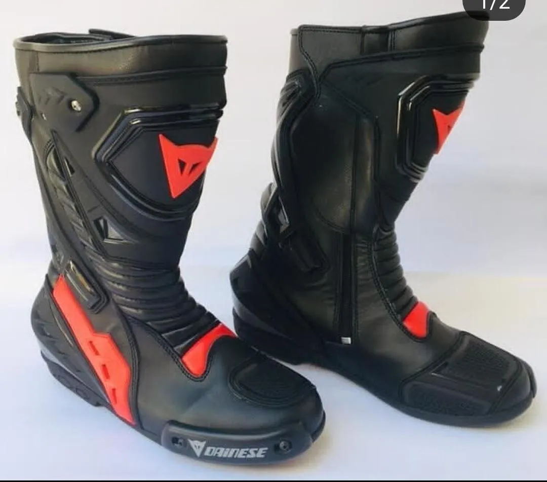 Mens Leather Motorbike Motorcycle Racing Sports Shoes Boots MN-013