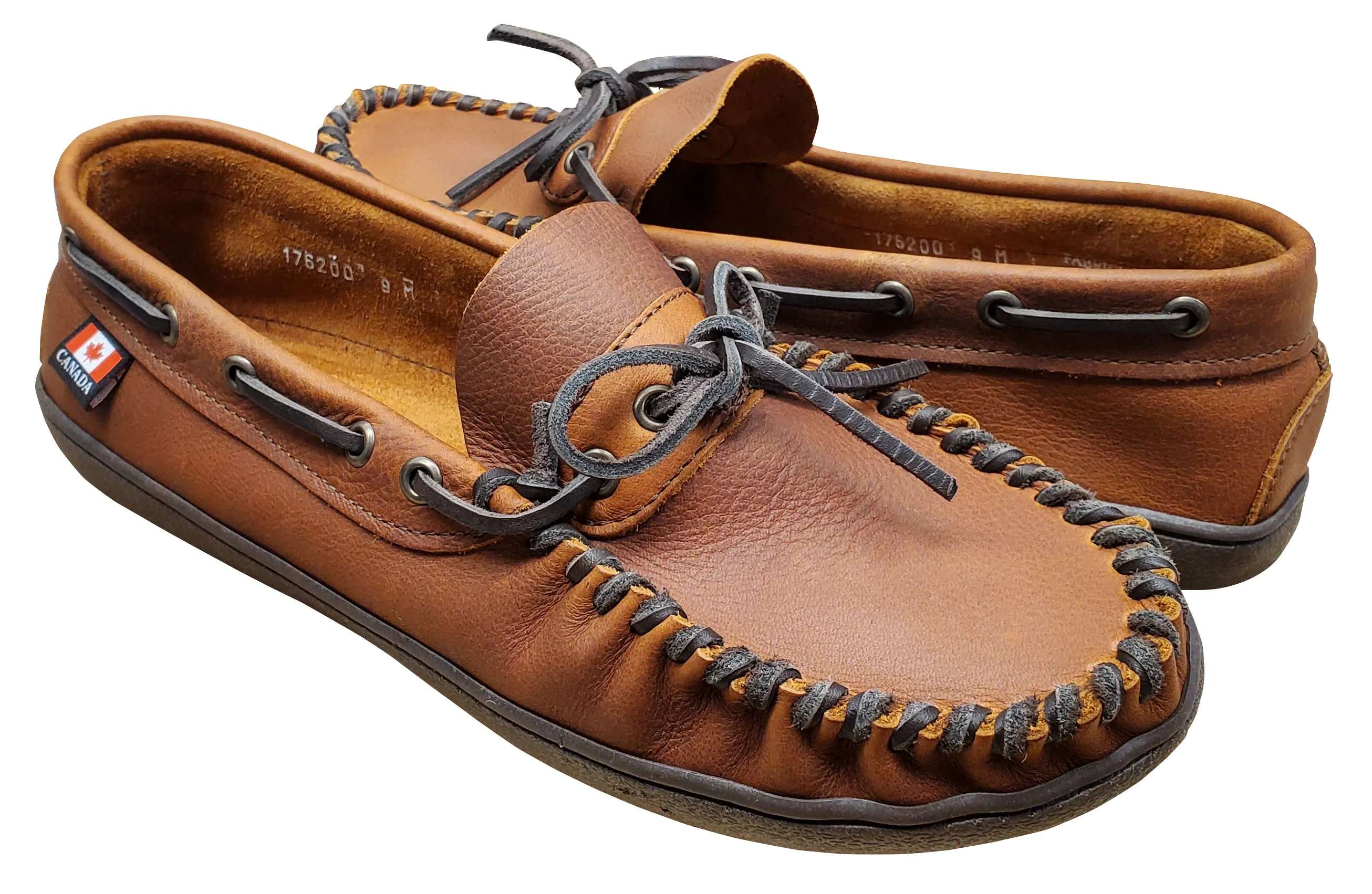 Men's Peanut Moccasins Featuring Rubber Outsole