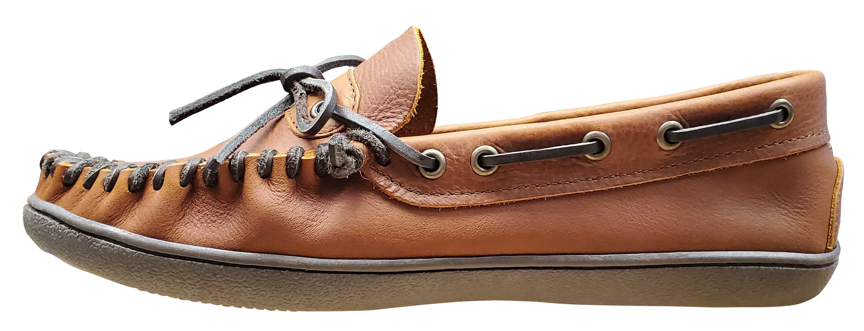 Men's Peanut Moccasins Featuring Rubber Outsole